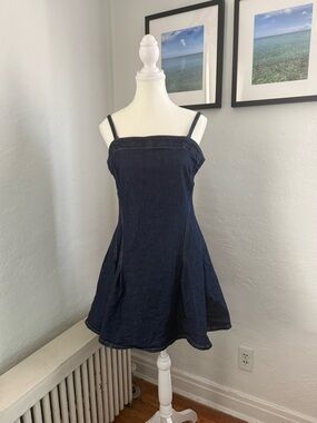 GAP Dark Indigo Denim Dress with Thin Straps